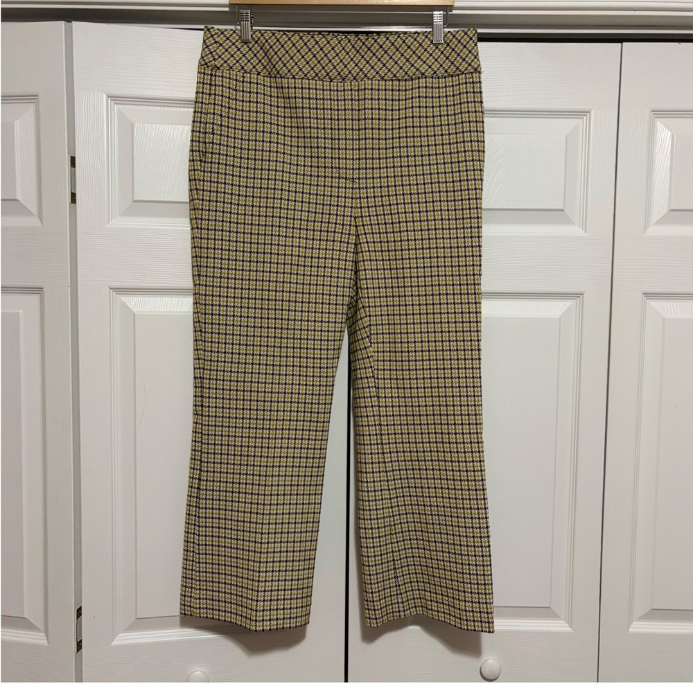 Spanx Perfect Pant Women 1X Houndstooth Straight Trousers Slimming Preppy Fall